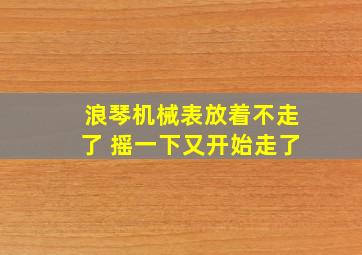 浪琴机械表放着不走了 摇一下又开始走了